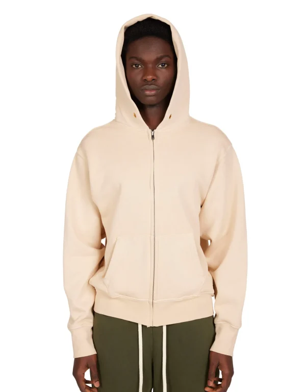 Best LES TIEN Heavyweight Zip Hoodie Cream