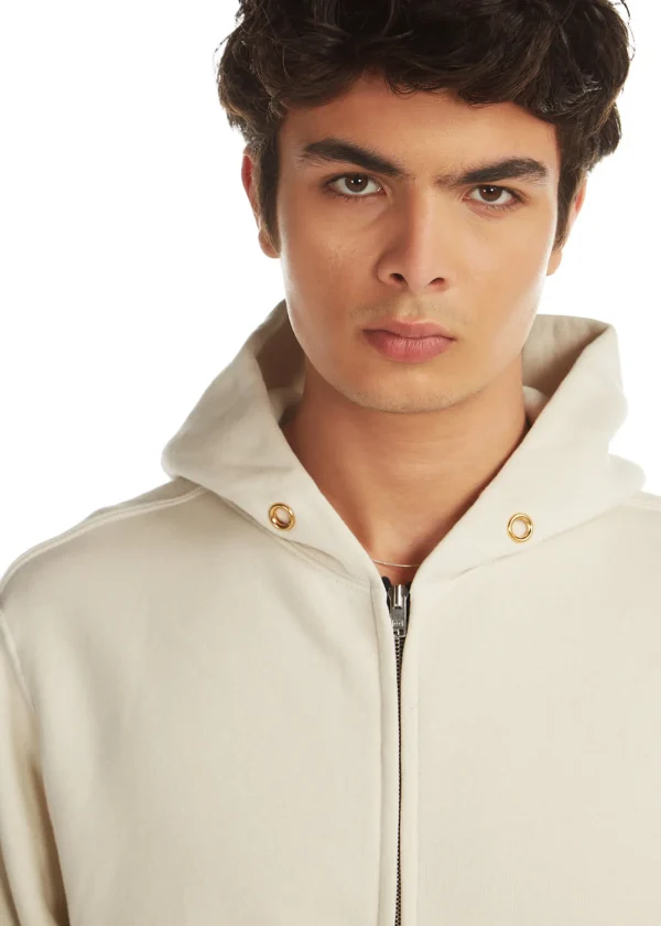 Online LES TIEN Heavyweight Zip Hoodie Ivory