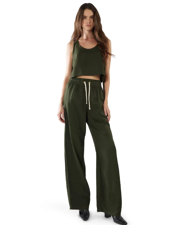 New LES TIEN Jill Puddle Pant Forest