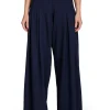 Hot LES TIEN Julia Pleated Palazzo Pant Navy