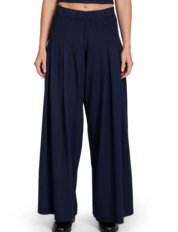 Hot LES TIEN Julia Pleated Palazzo Pant Navy