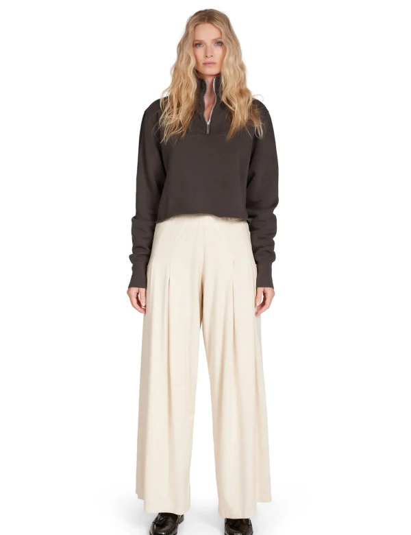 Hot LES TIEN Julia Pleated Palazzo Pant Ivory