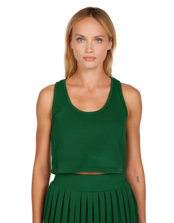 Discount LES TIEN Kerry Crop Tank Verde