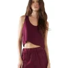Hot LES TIEN Kerry Crop Tank Bordeaux
