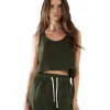 Best LES TIEN Kerry Crop Tank Forest