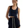 Discount LES TIEN Kerry Crop Tank Navy