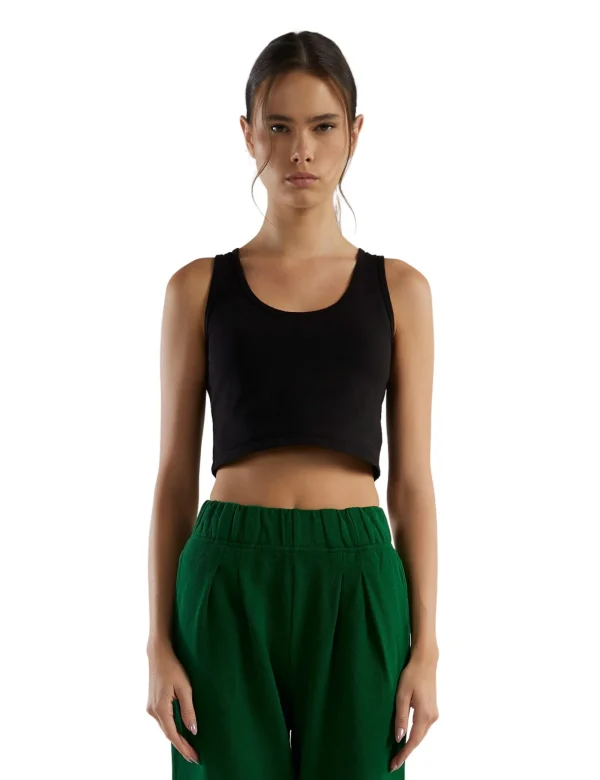 Best LES TIEN Kerry Crop Tank Jet Black
