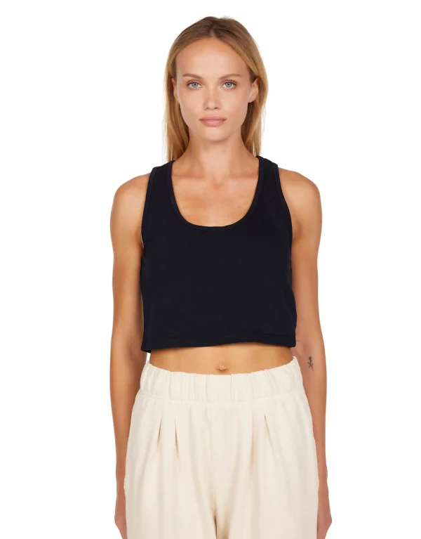 Discount LES TIEN Kerry Crop Tank Navy