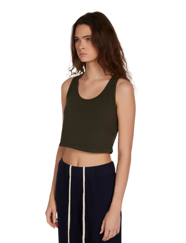 New LES TIEN Kerry Crop Tank Forest