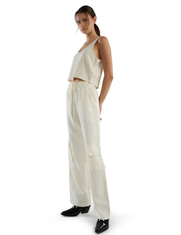 Sale LES TIEN Kerry Crop Tank Ivory
