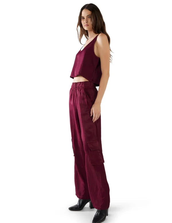 Hot LES TIEN Kerry Crop Tank Bordeaux