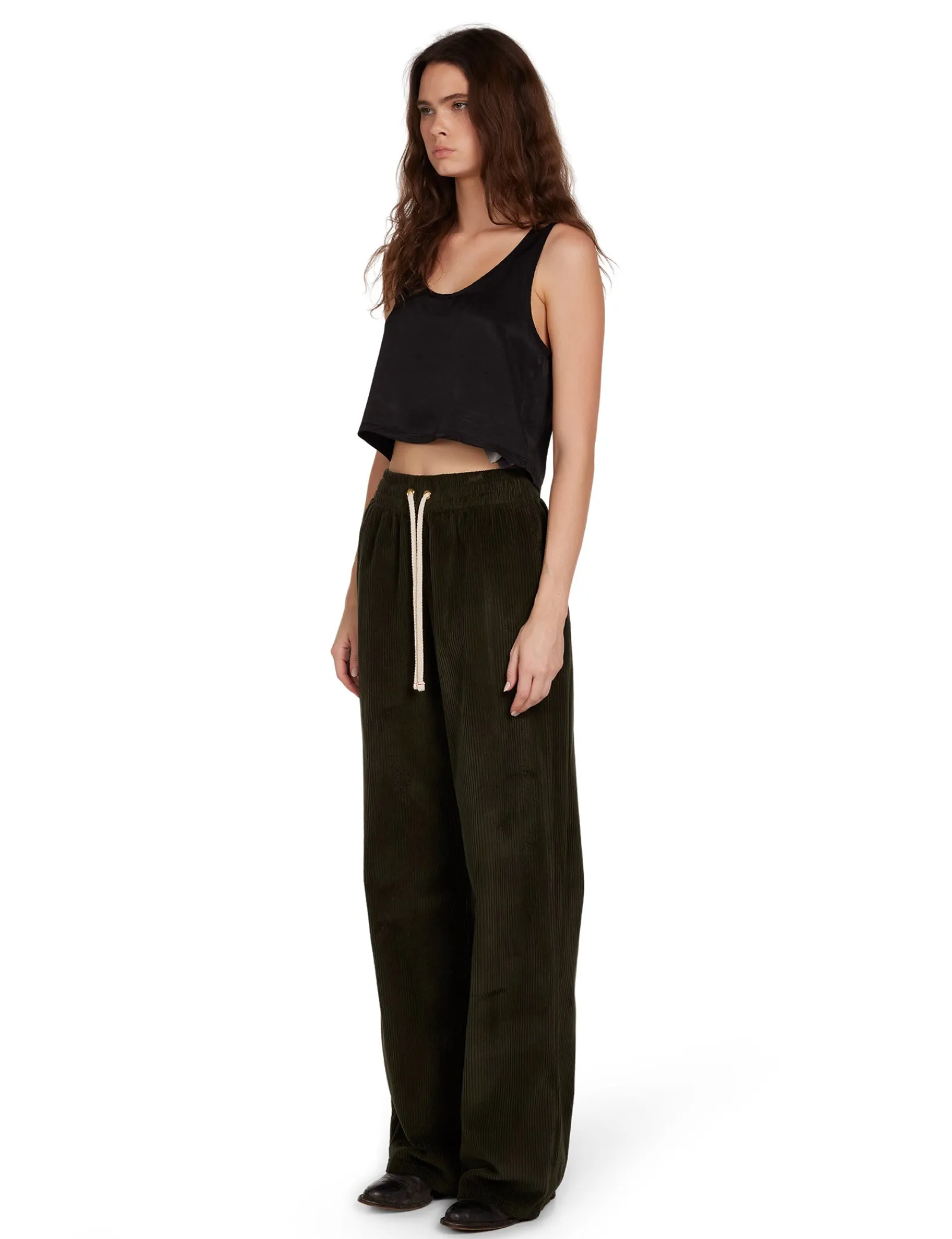 kerry_crop_tank_3-4.webp Clearance LES TIEN Kerry Crop Tank Jet Black