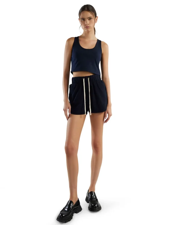 Discount LES TIEN Kerry Crop Tank Navy
