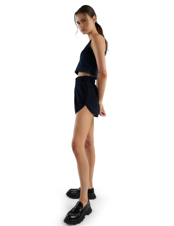 Discount LES TIEN Kerry Crop Tank Navy
