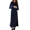 Sale LES TIEN Lily Long Sleeve Dress Navy