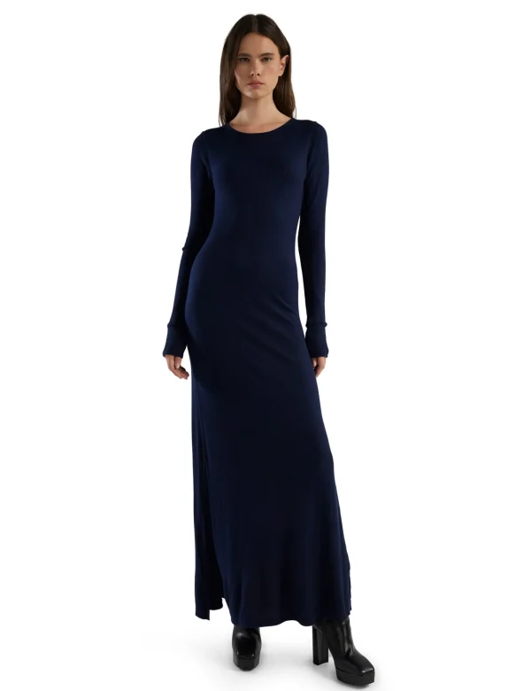 Best LES TIEN Lily Long Sleeve Dress Navy