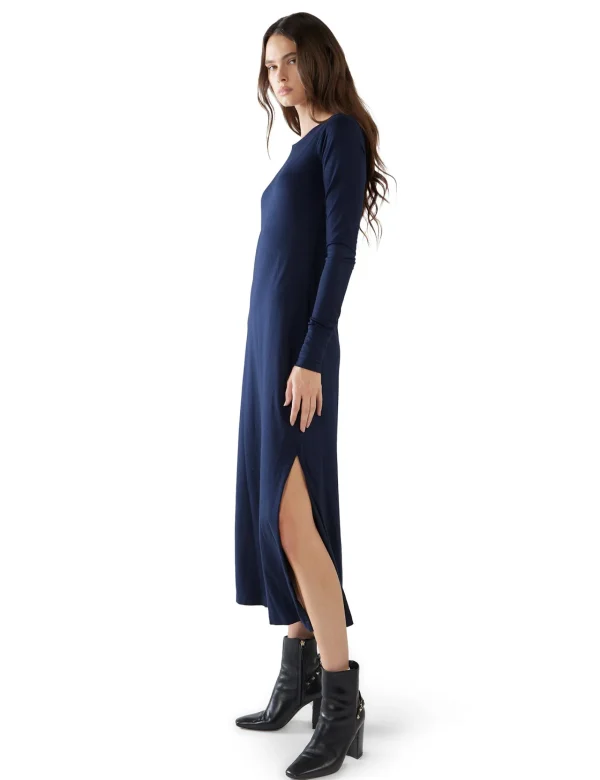 Sale LES TIEN Lily Long Sleeve Dress Navy