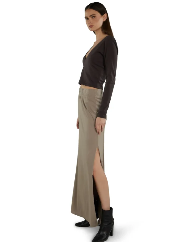 New LES TIEN Liz Double V Long Sleeve Vintage Black