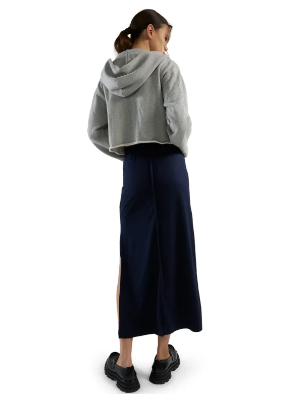 Discount LES TIEN Max Side Slit Skirt Navy