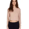 Sale LES TIEN Mert Long Sleeve Crop Tee Mauve