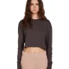 Sale LES TIEN Mert Long Sleeve Crop Tee Vintage Black