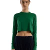 Online LES TIEN Mert Long Sleeve Crop Tee Verde