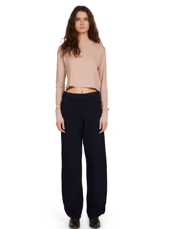 Sale LES TIEN Mert Long Sleeve Crop Tee Mauve
