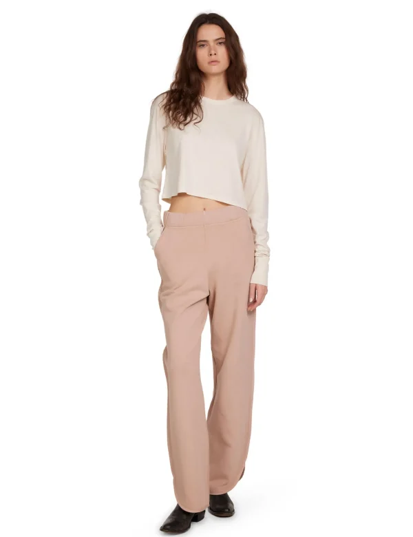 Discount LES TIEN Mert Long Sleeve Crop Tee Ivory