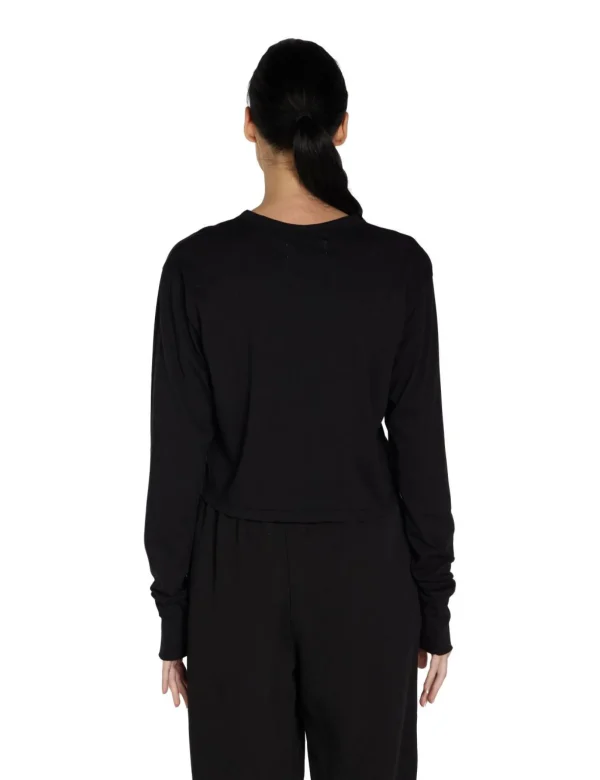 Best LES TIEN Mert Long Sleeve Crop Tee Jet Black
