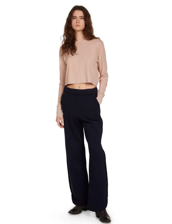 Sale LES TIEN Mert Long Sleeve Crop Tee Mauve
