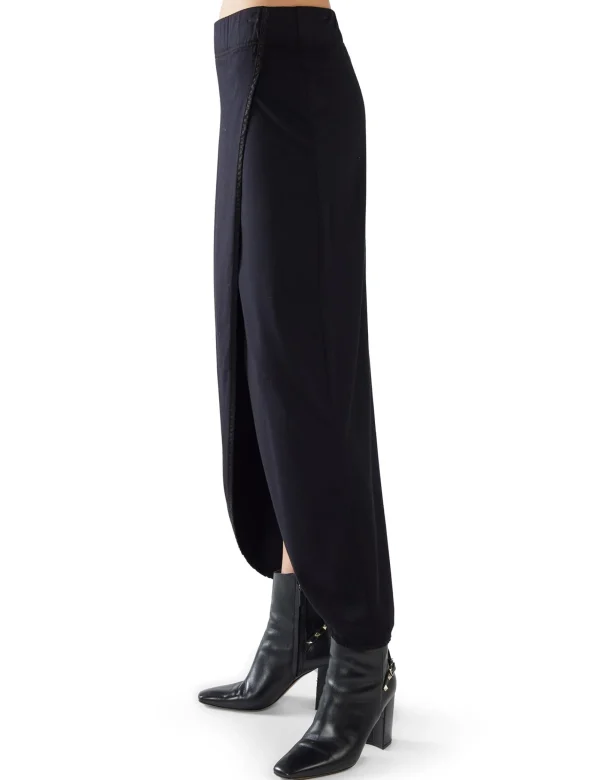 Sale LES TIEN Milly Scallop Wrap Skirt Jet Black