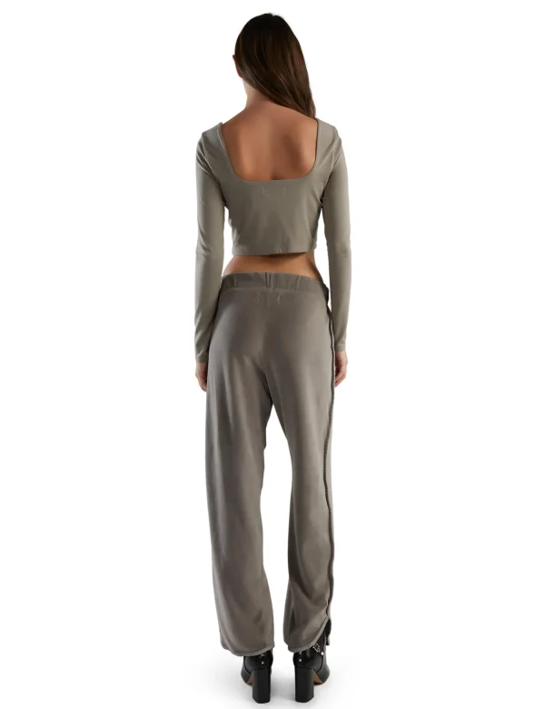 New LES TIEN Olympia Scallop Pant Dove