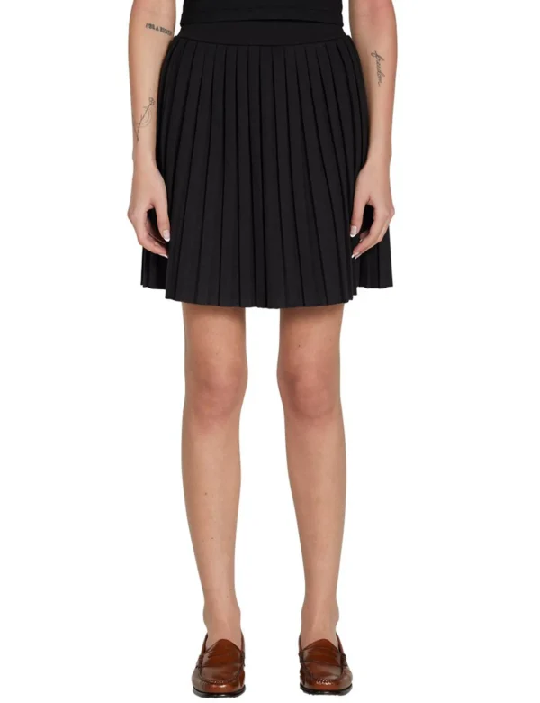 Online LES TIEN Paulina Box Pleat Tennis Skirt Jet Black