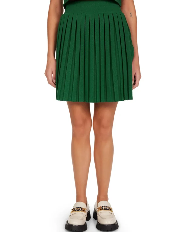 Hot LES TIEN Paulina Box Pleat Tennis Skirt Verde
