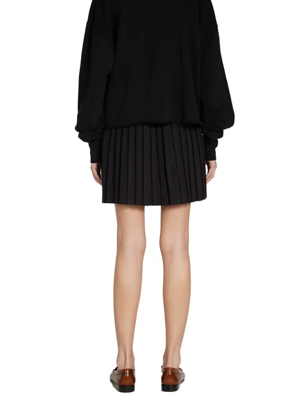 Online LES TIEN Paulina Box Pleat Tennis Skirt Jet Black