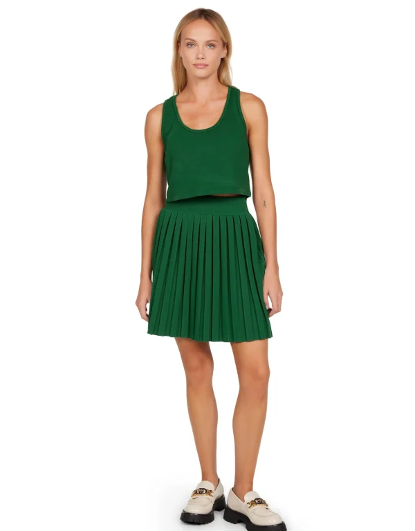 Hot LES TIEN Paulina Box Pleat Tennis Skirt Verde