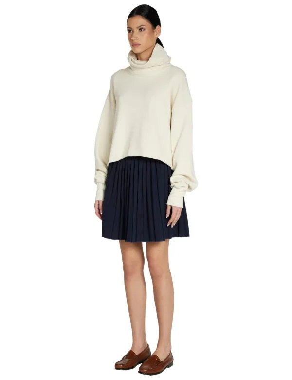 Clearance LES TIEN Paulina Box Pleat Tennis Skirt Navy