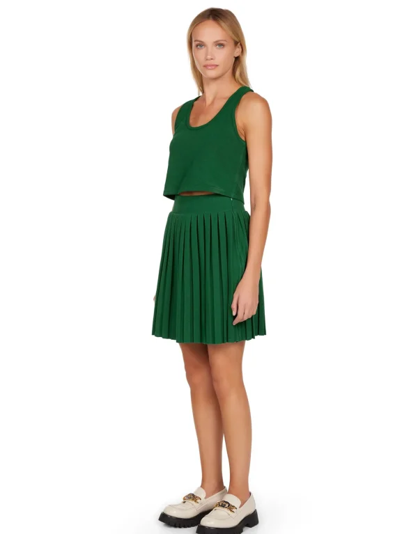 Hot LES TIEN Paulina Box Pleat Tennis Skirt Verde