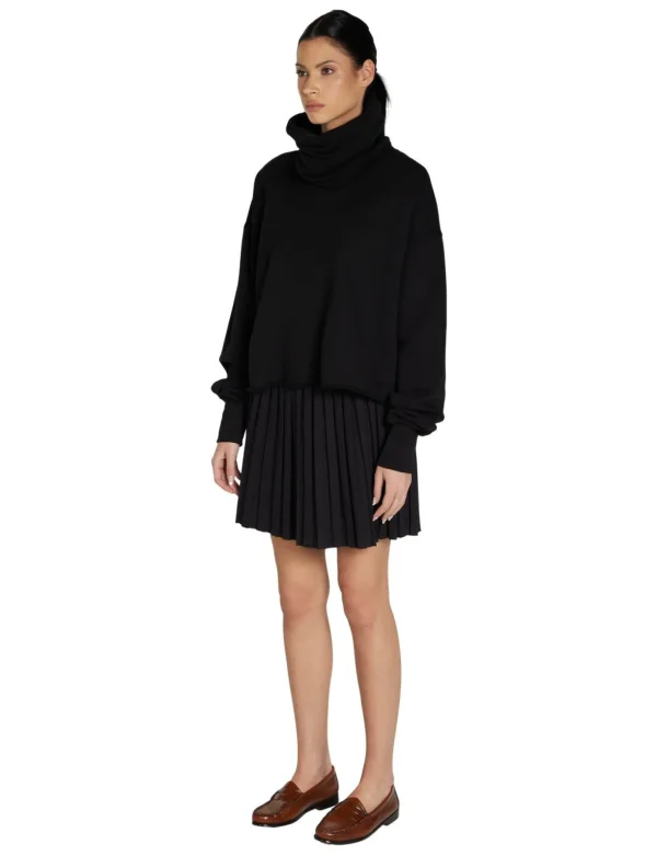 Online LES TIEN Paulina Box Pleat Tennis Skirt Jet Black