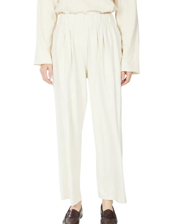 Outlet LES TIEN Penny Pleat Front Pant Ivory