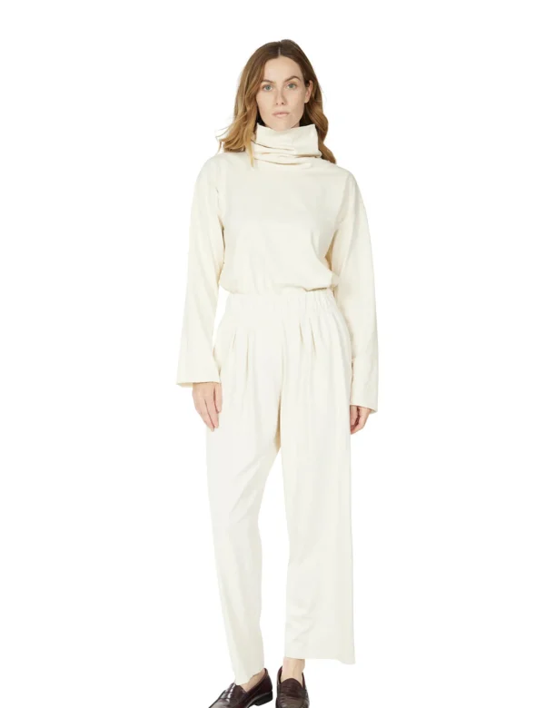 Outlet LES TIEN Penny Pleat Front Pant Ivory