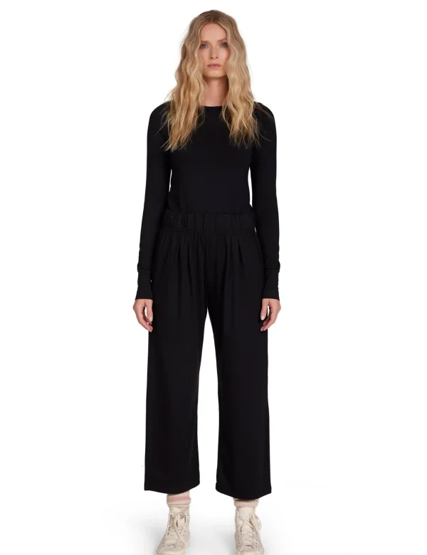 Discount LES TIEN Penny Pleat Front Pant Jet Black