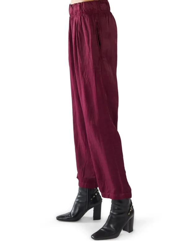 Sale LES TIEN Penny Pleat Front Pant Bordeaux