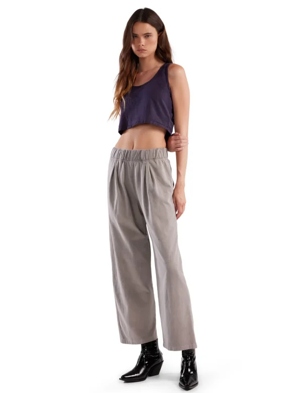 Sale LES TIEN Penny Pleat Front Pant Washed Dove