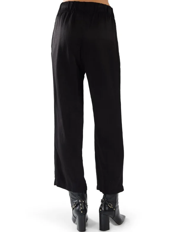 Clearance LES TIEN Penny Pleat Front Pant Jet Black