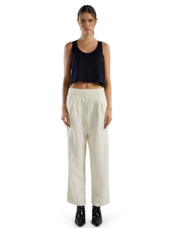 Hot LES TIEN Penny Pleat Front Pant Ivory
