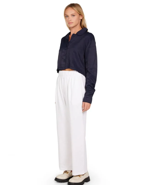 Discount LES TIEN Penny Pleat Front Pant White