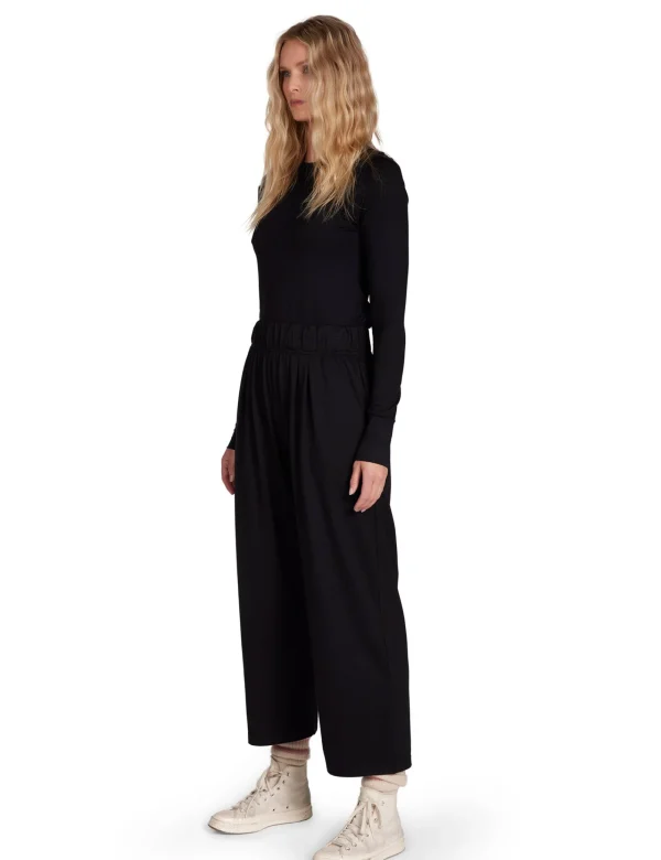 Discount LES TIEN Penny Pleat Front Pant Jet Black