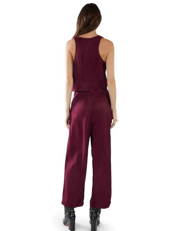 Sale LES TIEN Penny Pleat Front Pant Bordeaux