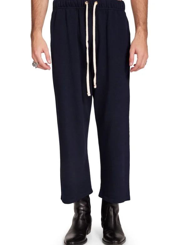 Hot LES TIEN Piqué Cropped Relaxed Pant Navy